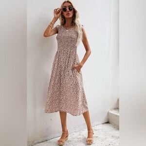 Kranda Floral Midi Dress, Summer Flowy Dress, Size: Medium